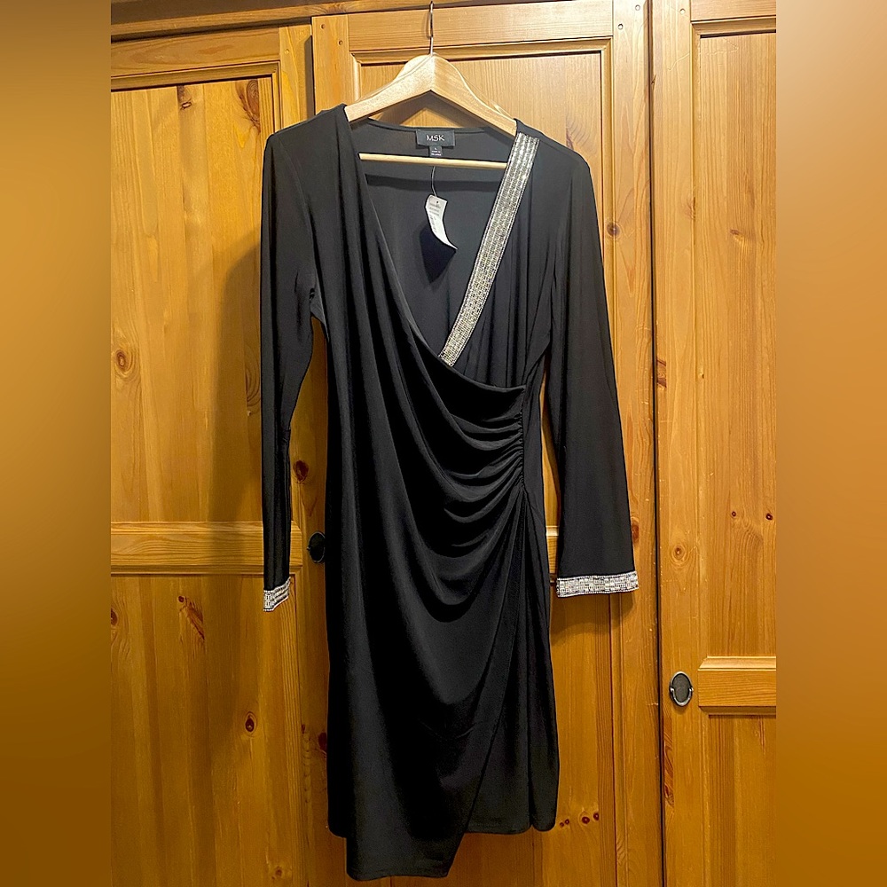 MSK Black Party Dress with sparkling accent